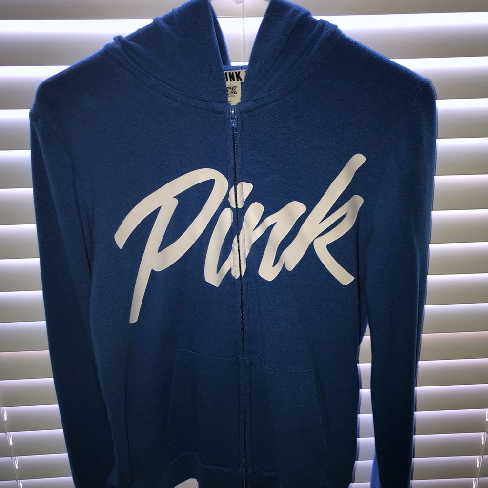 Pink zip up sweater